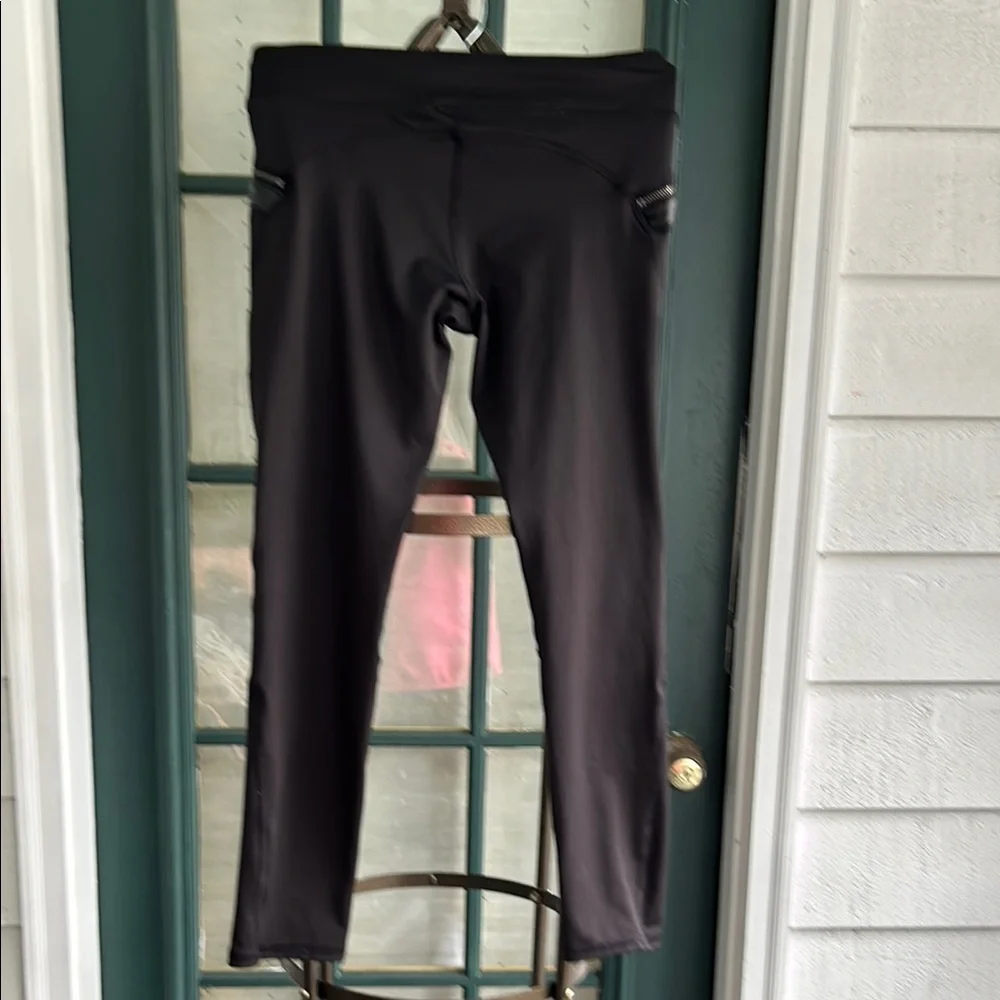 Old Navy Active Youth Black Zippered Leggings Large (10-12) Plus